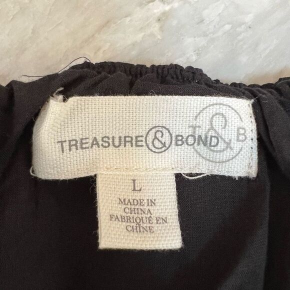 Treasure & Bond Ruffle Strap Cotton Tank Top blouse size L NWOT - Picture 6 of 9